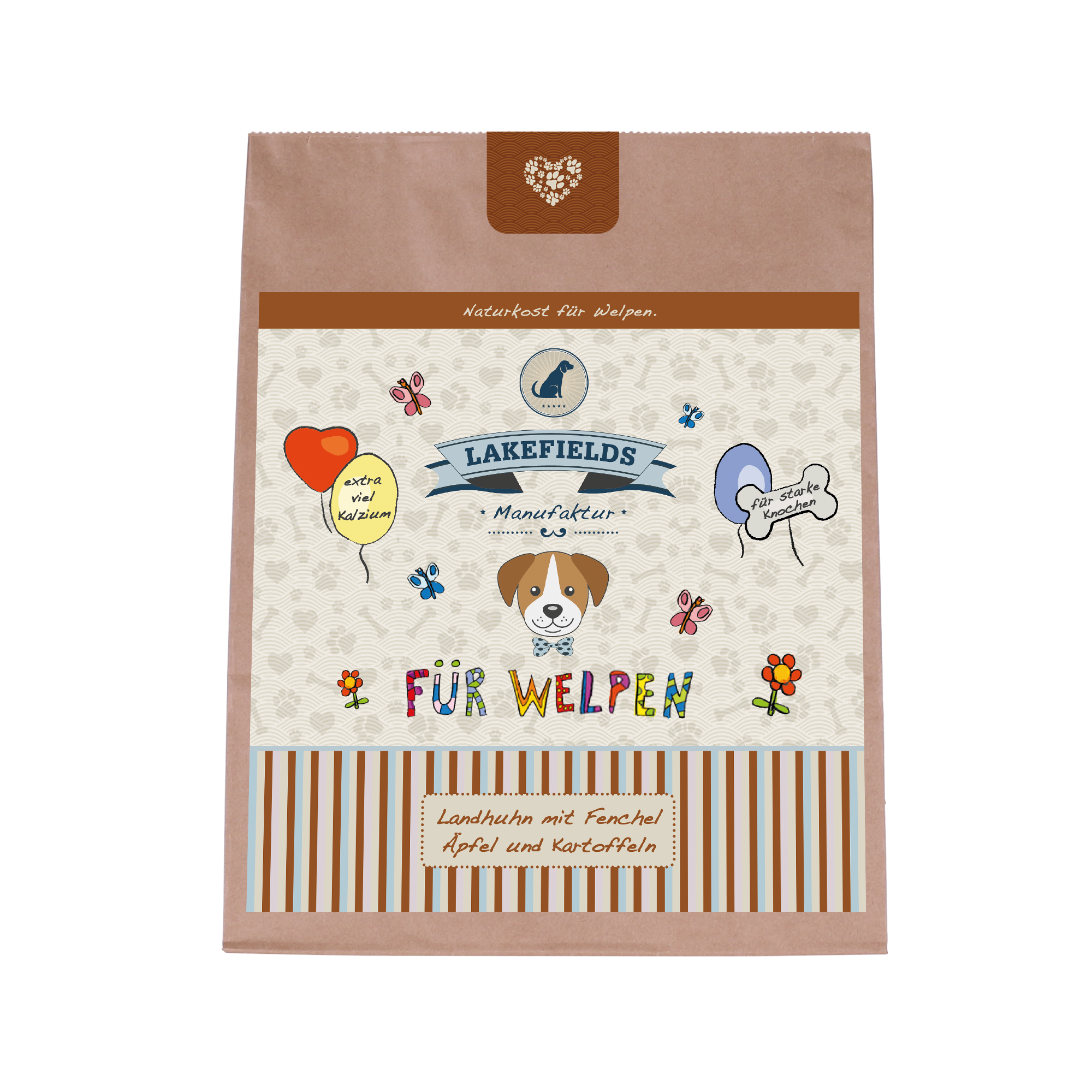 hundefutter fleischanteil LandFleisch Dog Classic Rinderherzen mit Reis, Wildapfel und Gartengem